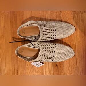 Time and Tru women's woven cream block heel mule Size 10 NWT #cottage  #spring